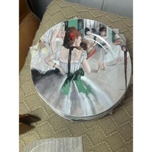 10 Edgar Degas Porcelain Ballerina Plate 8 1/8 Inch Diameter, By Sakura, Inc.